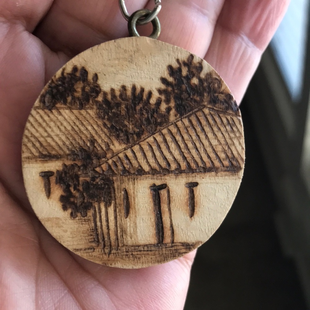 Carving on wood Keychain